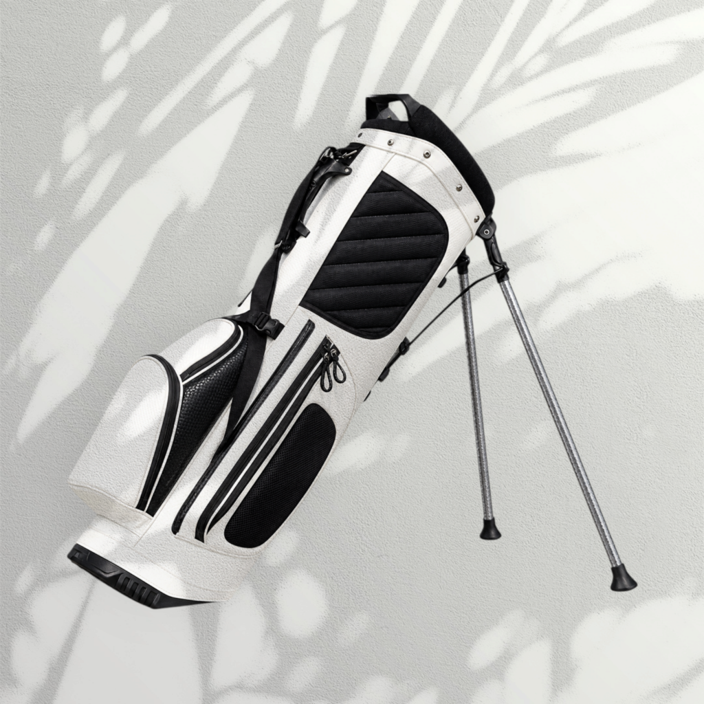 White and Black Quilted Panel Golf Stand Bag