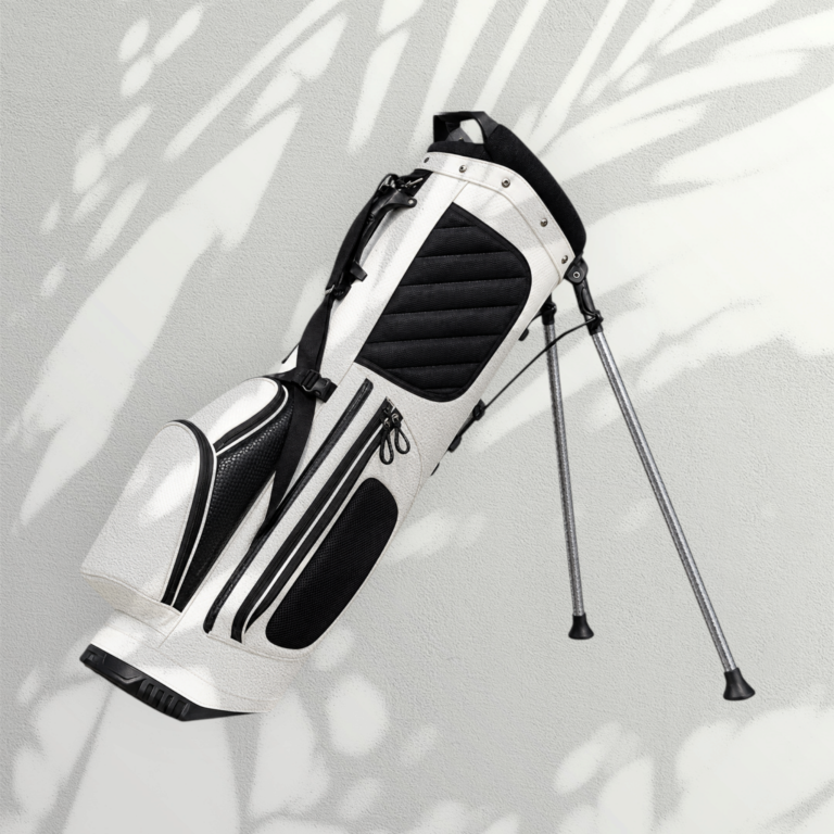 White and Black Quilted Panel Golf Stand Bag